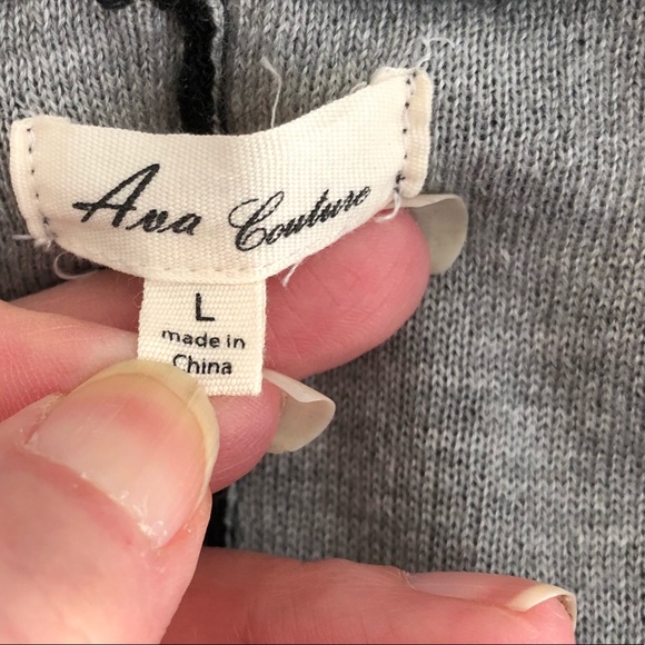 Ana Couture black and gray poncho Size Large - Picture 3 of 5